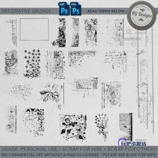 残破的背景纹理图案装饰PS笔刷下载-玩吧资源站