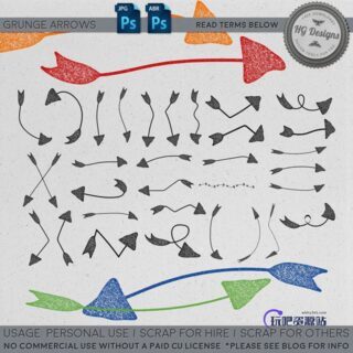 手绘歪歪扭扭的箭头标记图案Photoshop笔刷素材下载-玩吧资源站