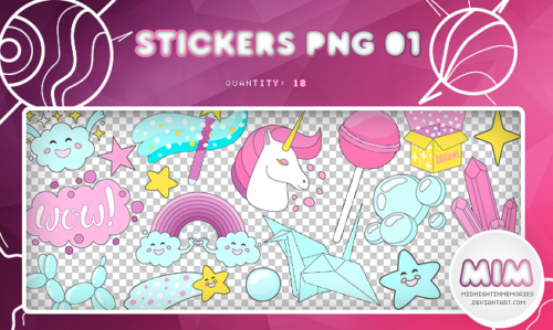 童话王国卡通贴纸图案之韩国笔刷风格下载（PNG免扣图透明格式）-玩吧资源站