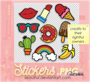 可爱少女呆萌装扮贴纸之韩国笔刷风格下载（PNG免扣图透明格式）-玩吧资源站