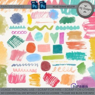 油漆水彩毛刷PS笔刷素材下载-玩吧资源站