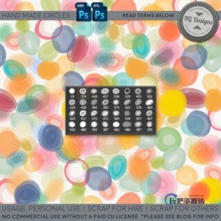 免费涂抹圆形、圆圈效果PS画笔笔刷-玩吧资源站