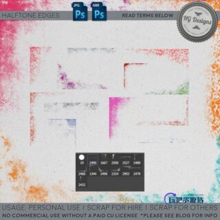 残破、破旧的边框痕迹效果Photoshop笔刷素材-玩吧资源站