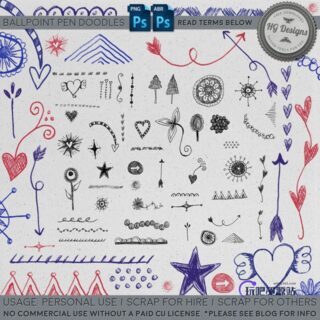 幼稚的呆萌手绘恋爱元素图案Photoshop美图笔刷-玩吧资源站