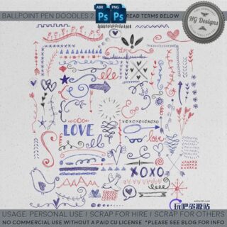 童趣天真可爱手绘涂鸦元素装饰Photoshop照片美化笔刷-玩吧资源站