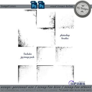 破旧背景痕迹PS笔刷纹理素材-玩吧资源站
