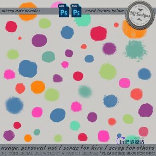 油漆、喷漆等颜料斑点Photoshop笔刷素材下载-玩吧资源站