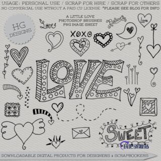 情侣手绘涂鸦装扮PS美图笔刷-玩吧资源站