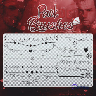 手绘涂鸦线条、分割线PS笔刷素材下载-玩吧资源站