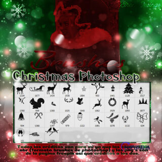 可爱的圣诞节麋鹿、圣诞树、圣诞老人、雪人等元素PS美图笔刷-玩吧资源站