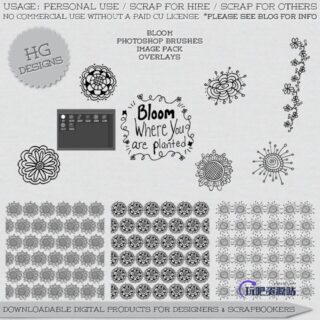 可爱手绘涂鸦花纹Photoshop笔刷素材下载-玩吧资源站