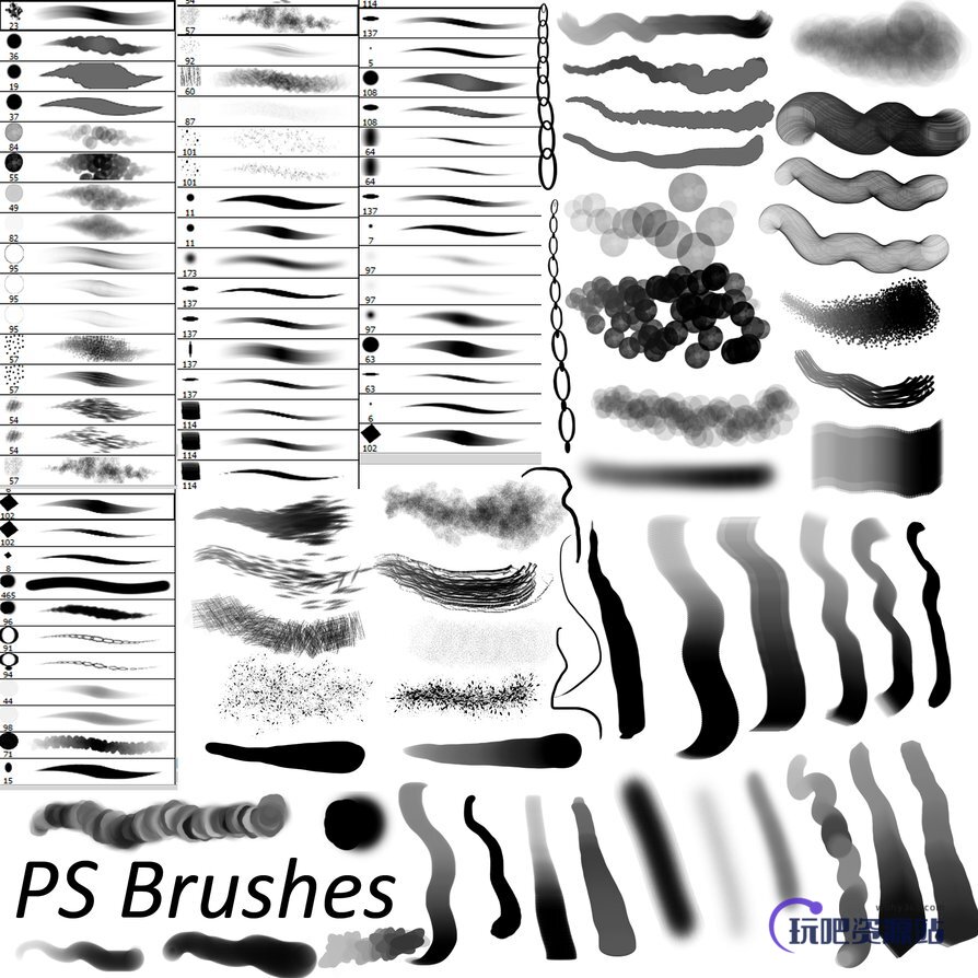自由数字艺术画笔笔触效果Photoshop笔刷素材