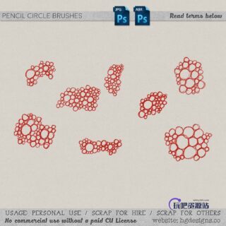 手绘涂鸦小圈圈图案PS笔刷下载-玩吧资源站