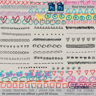 手绘卡通水彩笔涂鸦符号图案PS童趣装扮笔刷-玩吧资源站