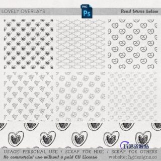 手绘恋爱爱心图案Photoshop填充图案文件底纹素材（PNG图片格式）-玩吧资源站