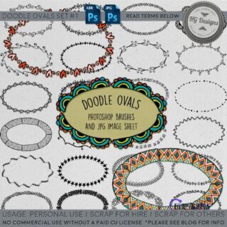 手绘经典花纹图案边框、圆环图形Photoshop笔刷素材下载-玩吧资源站
