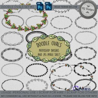 手绘花纹圆环、花圈图案Photoshop笔刷素材免费下载-玩吧资源站
