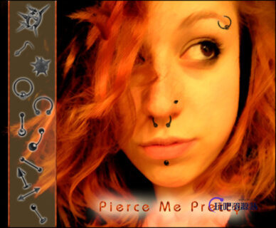 鼻钉、耳钉等造型装扮Photoshop笔刷素材下载-玩吧资源站