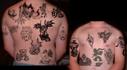 欧美式非主流纹饰刺青图案Photoshop笔刷素材下载-玩吧资源站