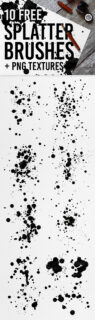 10个免费的墨水飞溅纹理、水墨滴溅效果Photoshop笔刷素材-玩吧资源站