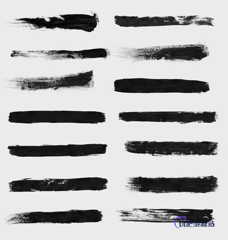 高清的混合毛笔笔刷Photoshop素材包下载