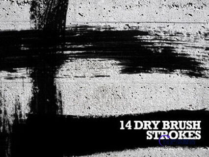 油漆毛刷涂痕效果纹理PS笔刷下载-玩吧资源站