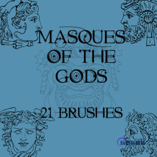 21种神像面具图案Photoshop笔刷素材下载-玩吧资源站