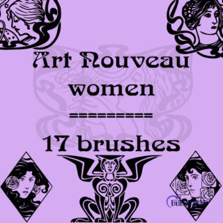 女性部落文化艺术图案Photoshop笔刷下载-玩吧资源站