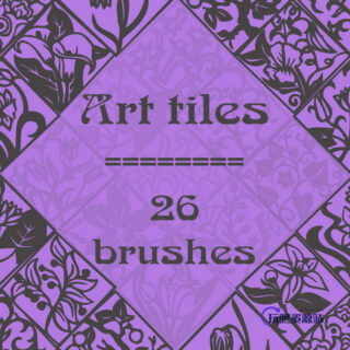 26种优雅的植物印花图案Photoshop印染花纹笔刷-玩吧资源站