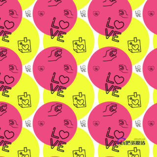 可爱的卡哇伊手绘图案PS爱情元素填充素材-玩吧资源站