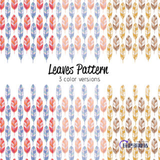 3种手绘七彩羽毛背景PS填充素材下载-玩吧资源站