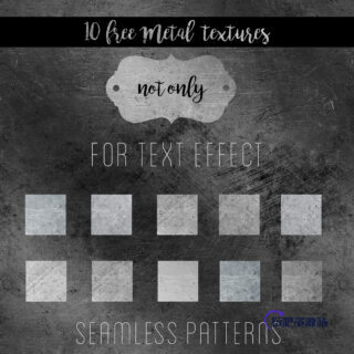 10种磨损、有划痕的金属表面纹理填充PS素材下载-玩吧资源站