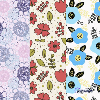 8种儿童风格鲜花图案背景PS填充底纹素材下载-玩吧资源站