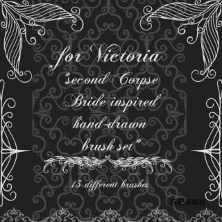 13种欧式印花图案Photoshop手绘花纹笔刷-玩吧资源站