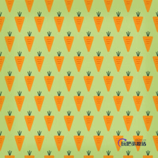 可爱的卡通胡萝卜背景图案PS填充底纹素材下载-玩吧资源站