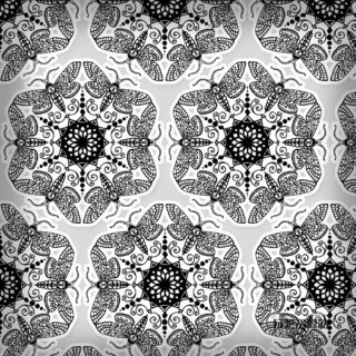 万花筒风格昆虫花纹、印花图案Photoshop图案底纹素材.pat-玩吧资源站