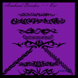 手绘涂鸦纹饰图案Photoshop印花刺青笔刷-玩吧资源站