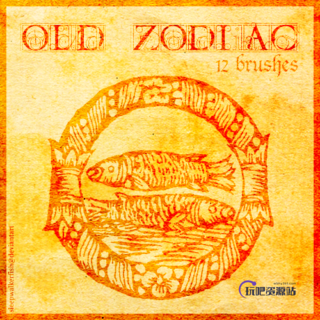 12种木刻图案装饰Photoshop笔刷素材下载-玩吧资源站