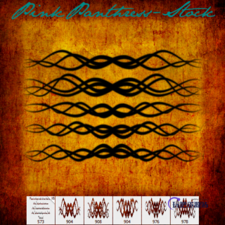 5种光影线条印花图案Photoshop装饰性图案笔刷-玩吧资源站