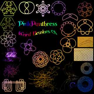 手绘奇异花纹印花图案Photoshop笔刷素材下载-玩吧资源站