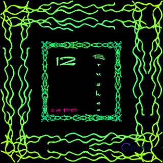 12种手绘线条纹理Photoshop笔刷素材下载-玩吧资源站