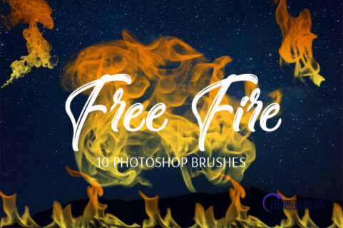 真实火焰、焰火纹理效果Photoshop笔刷素材下载-玩吧资源站