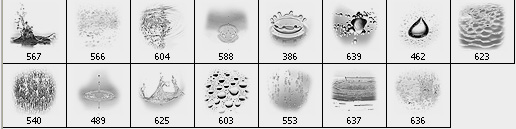 水滴、水流、溅水Photoshop笔刷素材下载