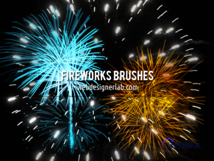 烟火、烟花燃放效果Photoshop火焰、礼炮笔刷-玩吧资源站