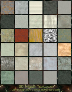 30种高级的金属纹理材质表面PS笔刷素材（JPG格式素材）-玩吧资源站