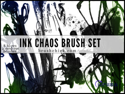 胡乱墨迹、墨水痕迹PS笔刷素材-玩吧资源站