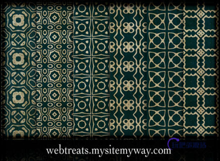 华丽的皇家绿色印花图案Photoshop填充图案文件底纹素材 .pat 下载-玩吧资源站