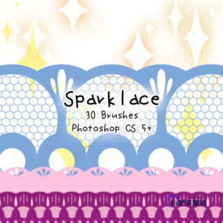 30种蕾丝纹理印花图案Photoshop笔刷下载-玩吧资源站