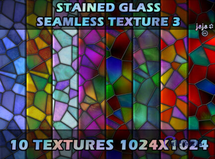 10种七彩玻璃窗户纹理Photoshop背景填充素材笔刷（JPG图片格式）-玩吧资源站