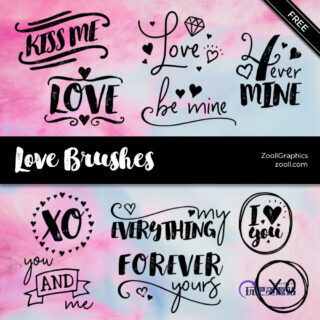 热恋、爱的标语、爱情涂鸦文字Photoshop笔刷素材下载-玩吧资源站